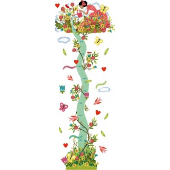 Nalepnice za zid, dečiji metar za merenje visine - Devojčica sa cvećem Nalepnice za zid, dečiji metar za merenje visine - Devojčica sa cvećem