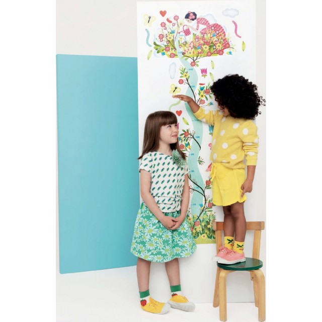 Nalepnice Za Zid, Dečiji Metar Za Merenje Visine - Devojčica Sa Cvećem