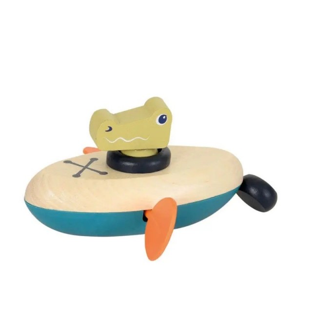 Igračka Za Kupanje - Krokodil U Čamcu Na Navijanje
