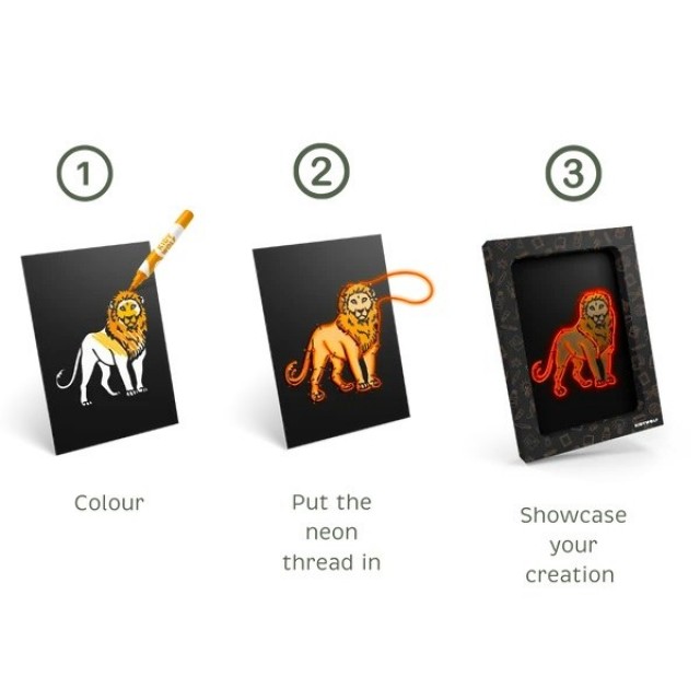 Kidywolf Kidyneon – Kreativni Neon Set Za Decu, Životinje Kidywolf Kidyneon – Kreativni Neon Set Za Decu, Životinje