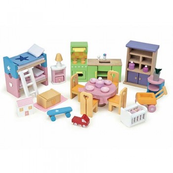 Dodatak za drvenu kućicu za lutke Daisylane set - Nameštaj set (osnovni) Dodatak za drvenu kućicu za lutke Daisylane set - Nameštaj set (osnovni)