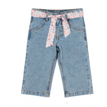 Farmerke sa cvetnim kaišem - Denim Blue