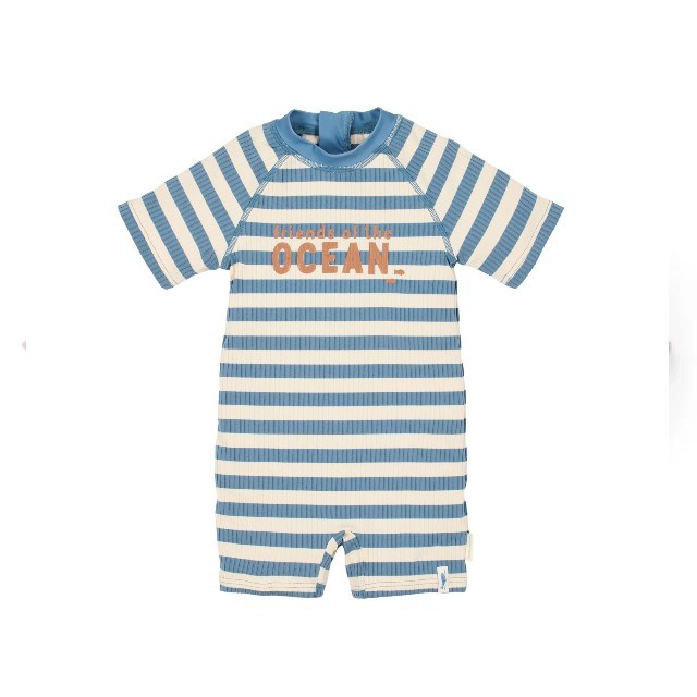 Kupaći, Jednodelni, Dug Rukav - Ocean Blue Stripes