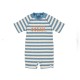 Kupaći, Jednodelni, Dug Rukav - Ocean Blue Stripes