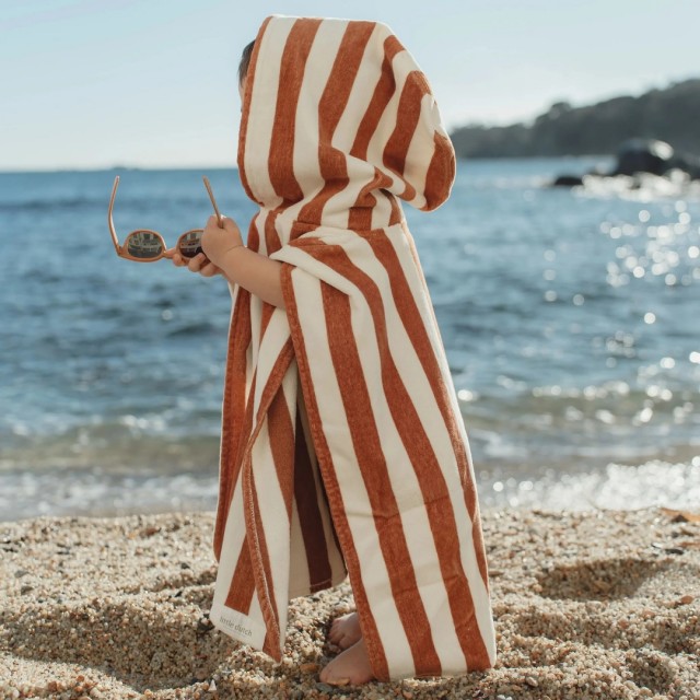 Peškir Za Plažu Sa Kapuljačom - Ocean World Brown Stripe Peškir Za Plažu Sa Kapuljačom - Ocean World Brown Stripe