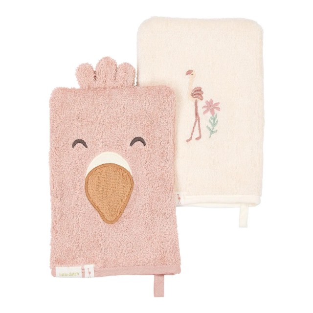 Set Od Dve Frotirske Rukavice Za Kupanje – Flamingo Set Od Dve Frotirske Rukavice Za Kupanje – Flamingo