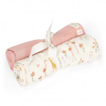 Set od dve pelene - Blooming Safari, 70 x 70