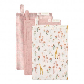 Set od dve pamučne rukavice za kupanje – Blooming Safari