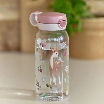 Flašica za piće sa push-up poklopcem 600 ml, roze - Fairy Garden