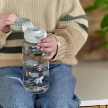 Flašica za piće sa push-up poklopcem 600 ml, zelena - Little Farm