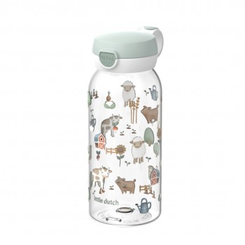 Flašica za piće sa push-up poklopcem 600 ml, zelena - Little Farm