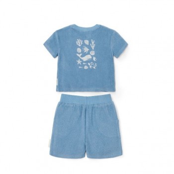 Komplet, šorc i majica - Sea life, plava