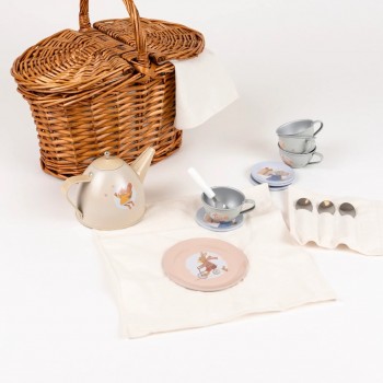 Metalni set za čaj u korpici - Prijatelji