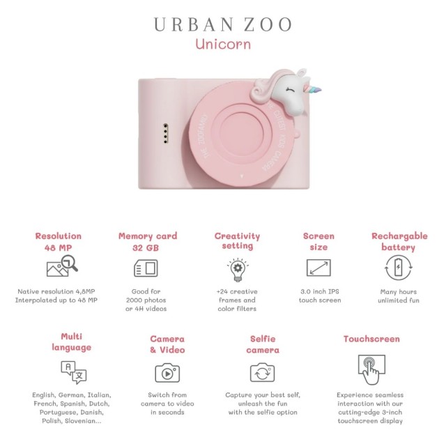 Dečiji Digitalni Fotoaparat - Urban Zoo Jednorog