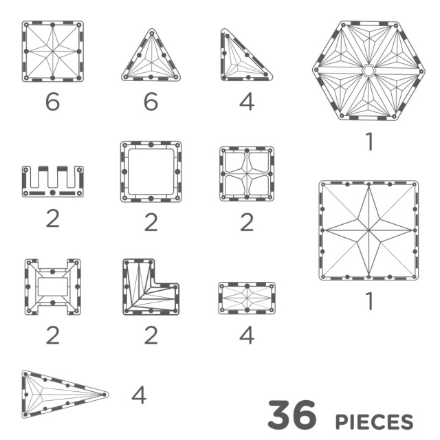 Geometrijski Oblici – Pastel, 36 Delova Geometrijski Oblici – Pastel, 36 Delova
