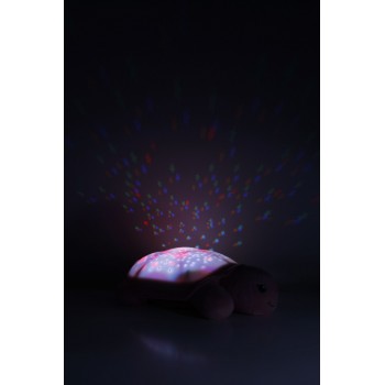 Projektor i Mekana zvučna igračka - Svetlucava kornjača, zvezdano nebo, pink