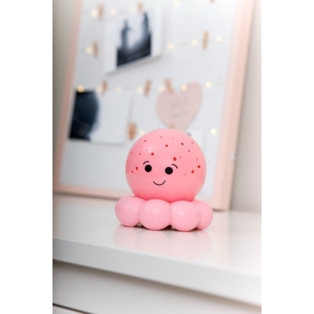 Noćna Led Lampa - Svetlucava Hobotnica Okto Za Putovanja, Pink Noćna Led Lampa - Svetlucava Hobotnica Okto Za Putovanja, Pink
