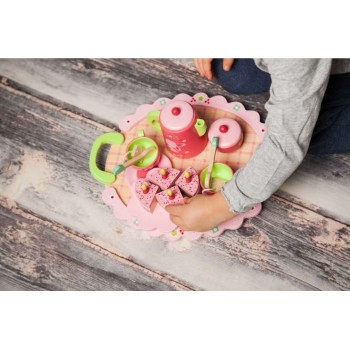 Drveni set za igru - Čajni set sa tortom