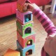 Kartonske kocke za slaganje sa gumenim životinjama, farma