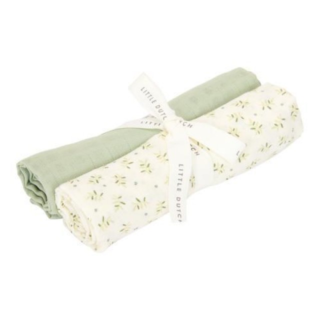 Pelene Muslin 70 X 70 - Blueberry Leaves & Sage Pelene Muslin 70 X 70 - Blueberry Leaves & Sage