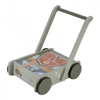 Drvena guralica sa kockama za bebe - Little farm Drvena guralica sa kockama za bebe - Little farm