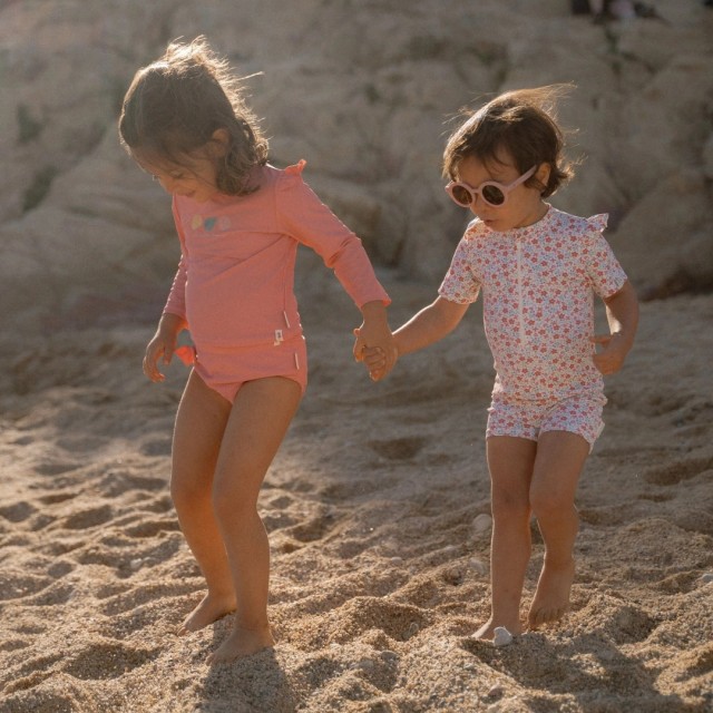 Kupaći, jednodelni, kratak rukav - Sunny Flowers