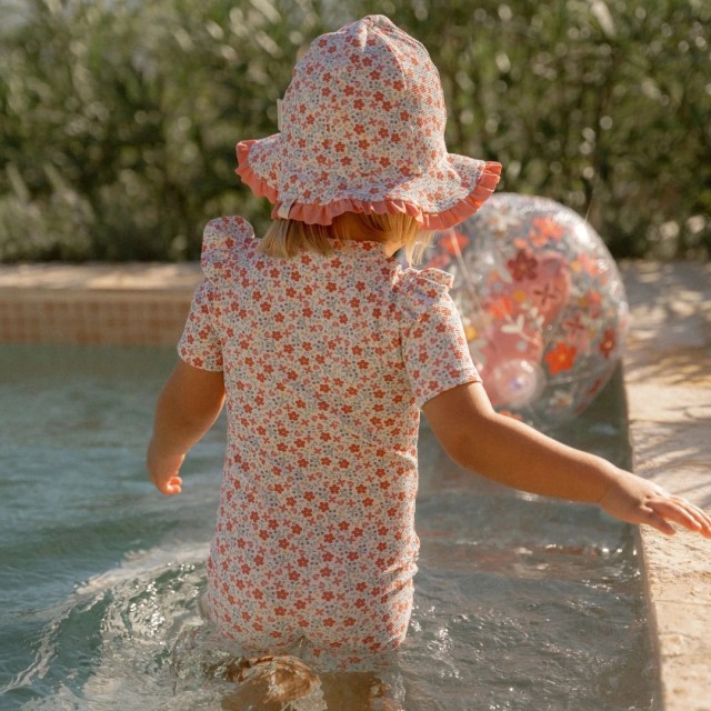 Kupaći, jednodelni, kratak rukav - Sunny Flowers