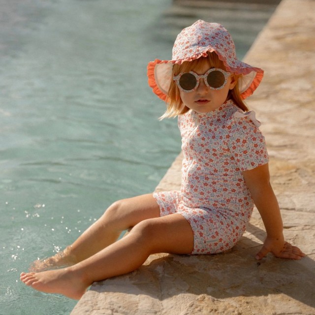 Kupaći, jednodelni, kratak rukav - Sunny Flowers