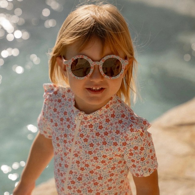 Kupaći, jednodelni, kratak rukav - Sunny Flowers