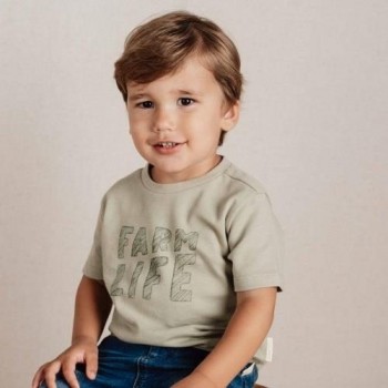 Majica kratak rukav, maslinasto zelena - Little Farm