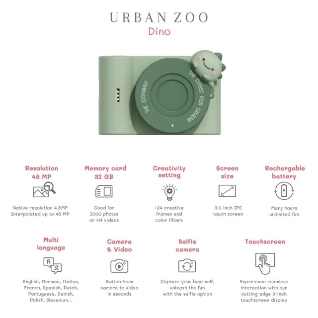 Dečiji Digitalni Fotoaparat - Urban Zoo Dino Rex