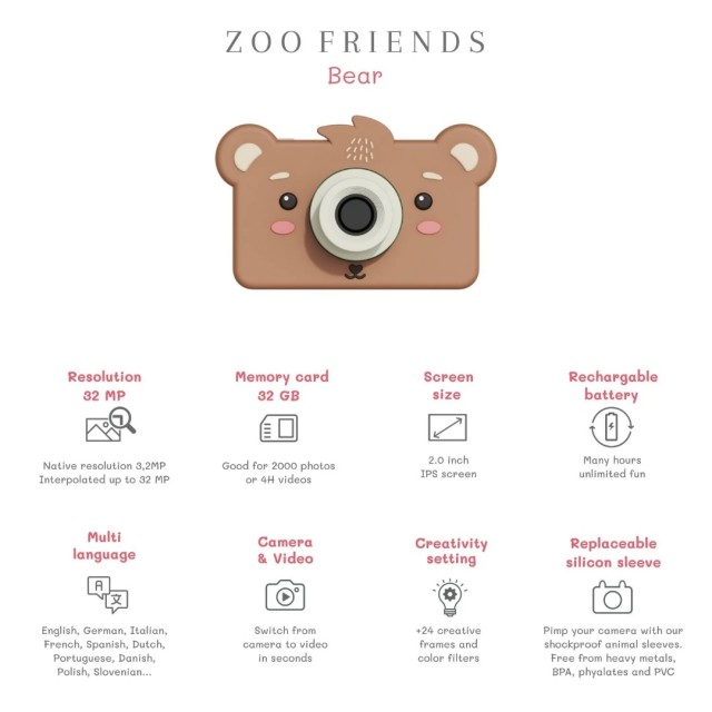 Dečiji Fotoaparat - Zoo Friends Meda