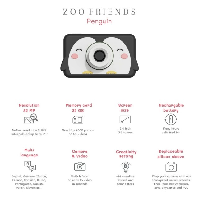Dečiji Fotoaparat - Zoo Friends Pingvin